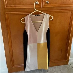 Zara suede color block dress